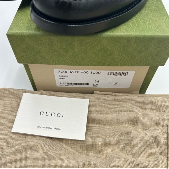 Mens Gucci, Leather logo Loafers size 38 made in Italy main image 10